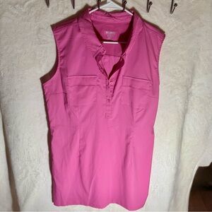 Reel Legends Mariner Sleeveless Performance Fishing Dress- UPF 50+ - Pink - XL